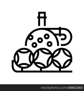 wheel and balls lotto line icon vector. wheel and balls lotto sign. isolated contour symbol black illustration. wheel and balls lotto line icon vector illustration