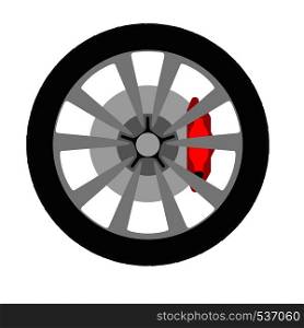 Wheel automobile transport equipment car sign. Flat vector repair icon