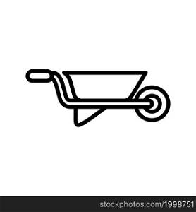 wheel barrow line icon