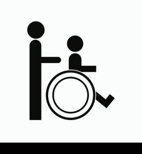 wheel chair logo illustration design