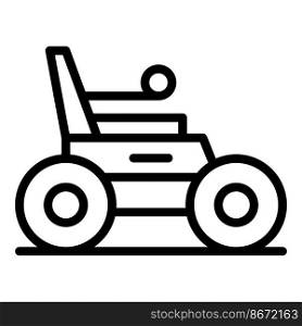 Wheel electric wheelchair icon outline vector. Scooter chair. Mobility power. Wheel electric wheelchair icon outline vector. Scooter chair