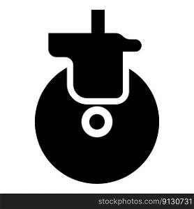 Wheel for furniture caster swivel icon black color vector illustration image flat style simple. Wheel for furniture caster swivel icon black color vector illustration image flat style