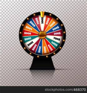 Wheel fortune. Casino prize lucky game roulette, win jackpot money lottery circle. Chance winner gamble wheel 3d realistic vector concept. Wheel fortune. Casino prize lucky game roulette, win jackpot money lottery circle. Chance winner gamble wheel 3d realistic vector