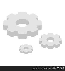 Wheel gear system icon. Isometric of wheel gear system vector icon for web design isolated on white background. Wheel gear system icon, isometric style