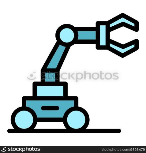 Wheel hand robot icon outline vector. Future mascot. Smart space color flat. Wheel hand robot icon vector flat