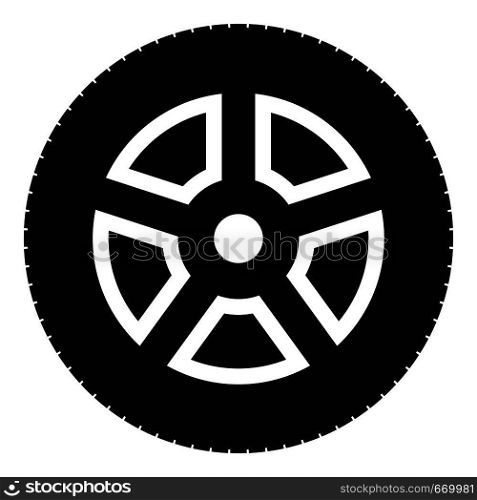 Wheel icon. Simple illustration of wheel vector icon for web. Wheel icon, simple style.