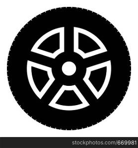 Wheel icon. Simple illustration of wheel vector icon for web. Wheel icon, simple style.