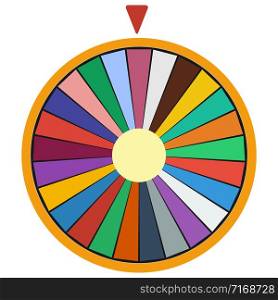 Wheel of Fortune luck flat icon on white background vector illustration. Wheel of Fortune luck flat icon