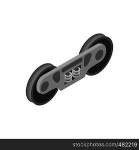 Wheel of train isometric 3d icon. Single symbol on a white background. Wheel of train isometric 3d icon