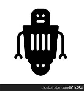 wheel powered robot, icon on isolated background