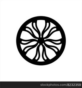 Wheel Rim Icon Vector Art Illustration