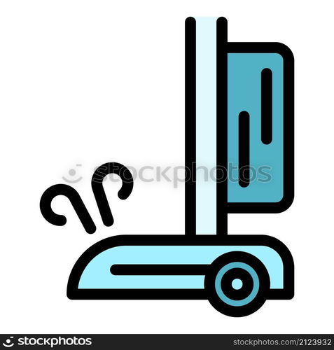 Wheel stick steam cleaner icon. Outline wheel stick steam cleaner vector icon color flat isolated. Wheel stick steam cleaner icon color outline vector