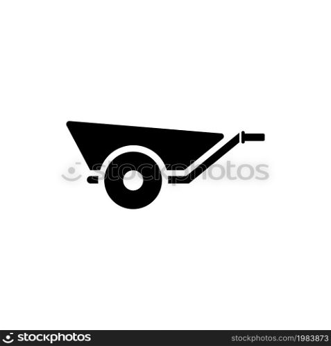 Wheelbarrow Cart, Garden Trolley. Flat Vector Icon illustration. Simple black symbol on white background. Wheelbarrow Cart, Garden Trolley sign design template for web and mobile UI element. Wheelbarrow Cart, Garden Trolley Flat Vector Icon