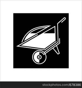Wheelbarrow Cart, Wheelbarrow Vector Art Illustration