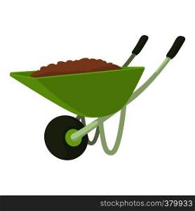 Wheelbarrow icon. Cartoon illustration of wheelbarrow vector icon for web design. Wheelbarrow icon, cartoon style