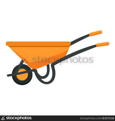 Wheelbarrow icon cartoon vector. Farm tool. Agriculture summer. Wheelbarrow icon cartoon vector. Farm tool