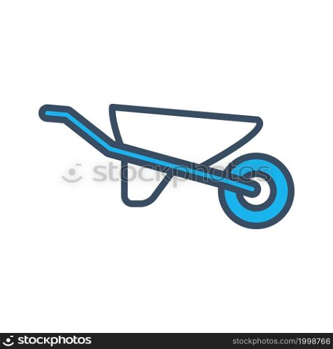 wheelbarrow icon flat design
