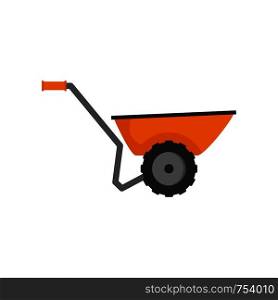 Wheelbarrow icon. Flat illustration of wheelbarrow vector icon for web isolated on white. Wheelbarrow icon, flat style