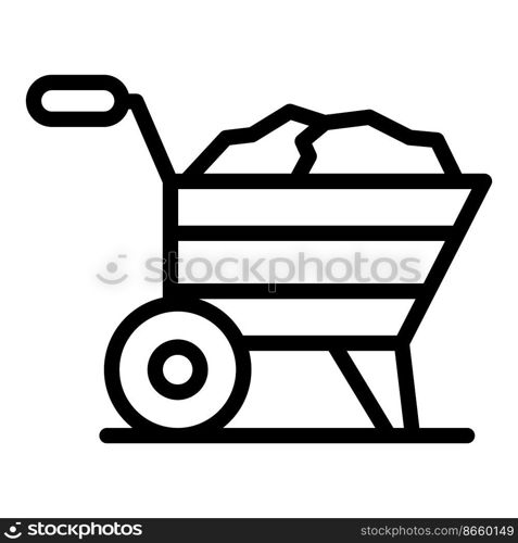 Wheelbarrow icon outline vector. Concrete mixer. Cement truck. Wheelbarrow icon outline vector. Concrete mixer