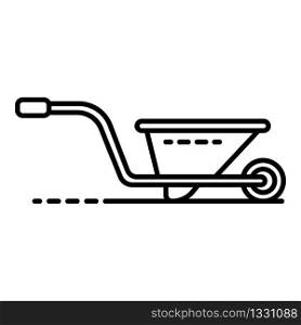 Wheelbarrow icon. Outline wheelbarrow vector icon for web design isolated on white background. Wheelbarrow icon, outline style