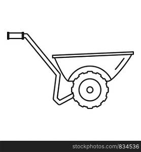 Wheelbarrow icon. Outline wheelbarrow vector icon for web design isolated on white background. Wheelbarrow icon, outline style