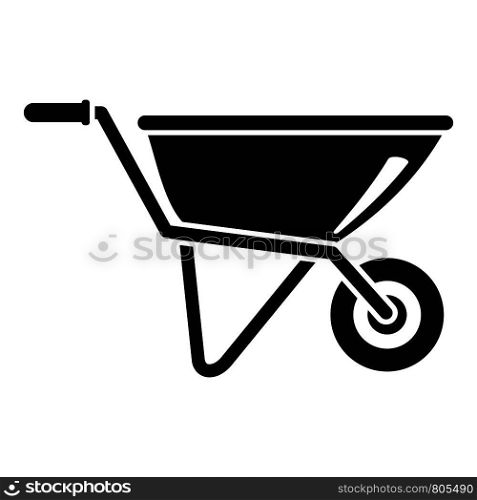 Wheelbarrow icon. Simple illustration of wheelbarrow vector icon for web design isolated on white background. Wheelbarrow icon, simple style
