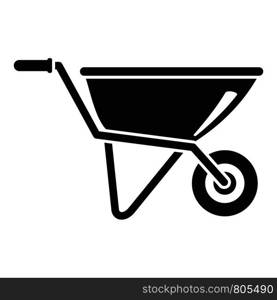 Wheelbarrow icon. Simple illustration of wheelbarrow vector icon for web design isolated on white background. Wheelbarrow icon, simple style