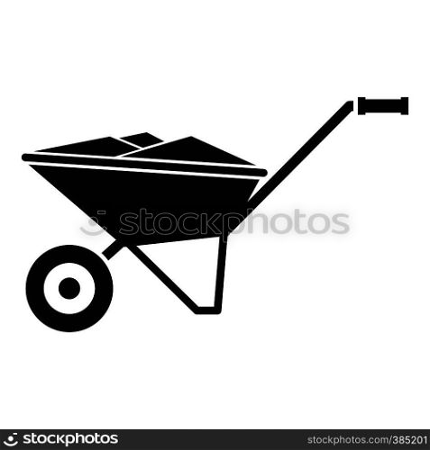 Wheelbarrow icon. Simple illustration of wheelbarrow vector icon for web design. Wheelbarrow icon, simple style