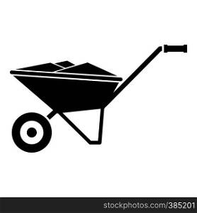 Wheelbarrow icon. Simple illustration of wheelbarrow vector icon for web design. Wheelbarrow icon, simple style