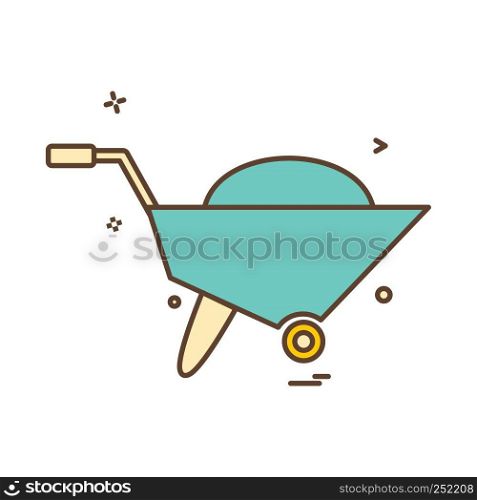 wheelbarrow icon vector
