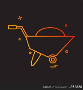 wheelbarrow icon vector