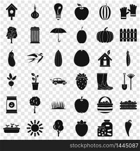 Wheelbarrow icons set. Simple style of 36 wheelbarrow vector icons for web for any design. Wheelbarrow icons set, simple style