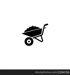 wheelbarrow vector icon,illustration logo design