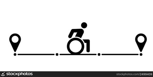 Wheelchair athlete day, Person with a disability, people with disability or physical handicap. Wheelchairs access vector pictogram or symbol. Mobility symbol. Disabled person.