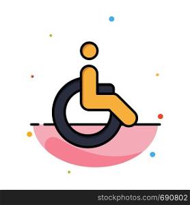 Wheelchair, Bicycle, Movement, Walk Abstract Flat Color Icon Template