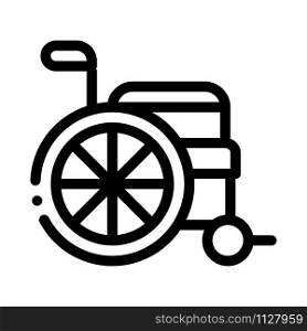 Wheelchair Equipment Icon Vector. Outline Wheelchair Equipment Sign. Isolated Contour Symbol Illustration. Wheelchair Equipment Icon Outline Illustration