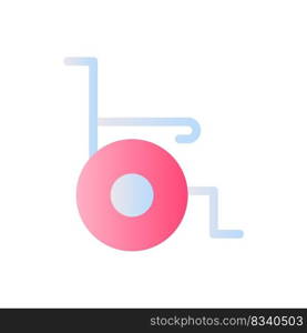 Wheelchair flat gradient two-color ui icon. Medical equipment. Disability and injury. Simple filled pictogram. GUI, UX design for mobile application. Vector isolated RGB illustration. Wheelchair flat gradient two-color ui icon