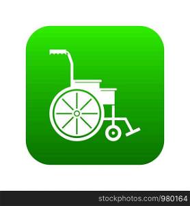 Wheelchair icon digital green for any design isolated on white vector illustration. Wheelchair icon digital green