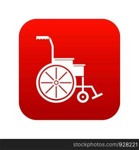 Wheelchair icon digital red for any design isolated on white vector illustration. Wheelchair icon digital red
