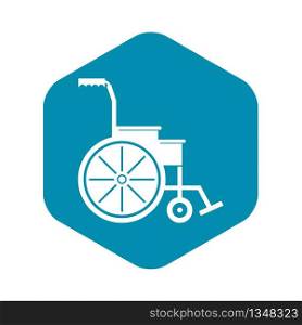 Wheelchair icon in simple style isolated on white background. Wheelchair icon, simple style