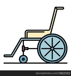 Wheelchair icon. Outline wheelchair vector icon color flat isolated on white. Wheelchair icon color outline vector