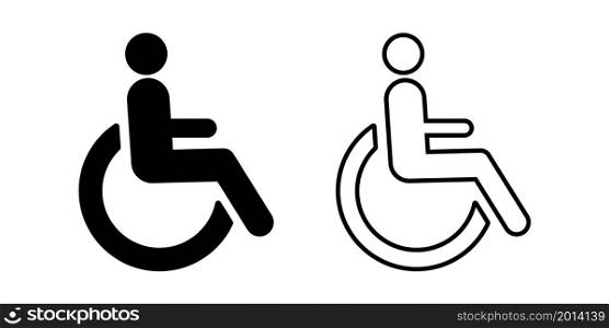 Wheelchair icon symbol set simple design