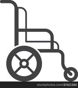 wheelchair illustration in minimal style isolated on background