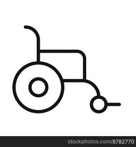 Wheelchair line icon isolated on white background. Black flat thin icon on modern outline style. Linear symbol and editable stroke. Simple and pixel perfect stroke vector illustration.