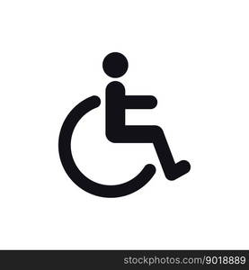 Wheelchair man silhouette, vector symbol design, flat icon.