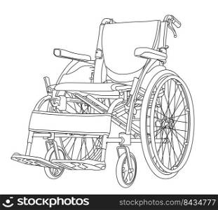 wheelchair outline drawing in eps10