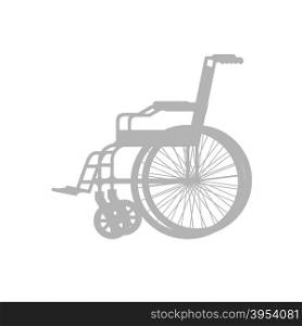 Wheelchair silhouette. Stroller with wheels for movement of people with disabilities.
