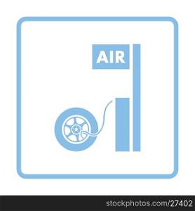 Wheels pump station icon. Blue frame design. Vector illustration.
