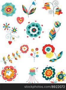 Whimsical flowers vector image