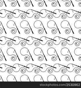 Whip Icon Seamless Pattern, Riding Whip Icon Vector Art Illustration